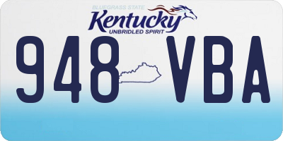 KY license plate 948VBA