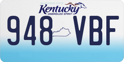 KY license plate 948VBF