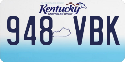 KY license plate 948VBK