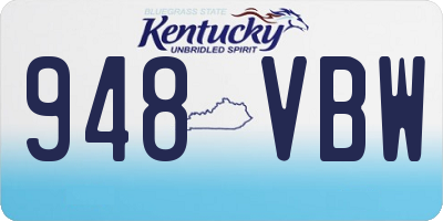 KY license plate 948VBW