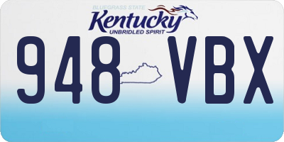 KY license plate 948VBX