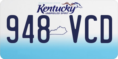 KY license plate 948VCD