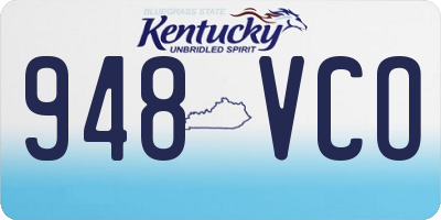 KY license plate 948VCO