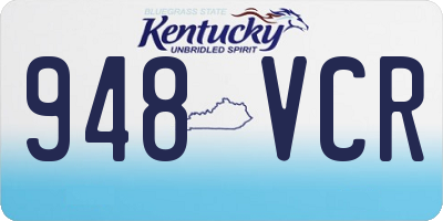 KY license plate 948VCR