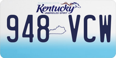 KY license plate 948VCW