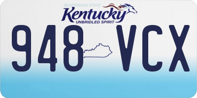KY license plate 948VCX