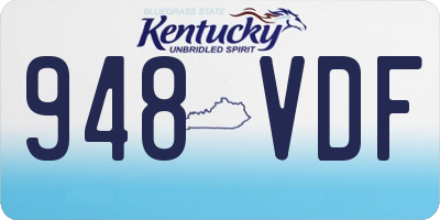KY license plate 948VDF