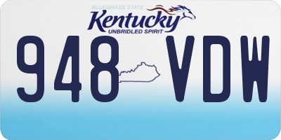 KY license plate 948VDW