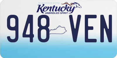 KY license plate 948VEN