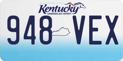KY license plate 948VEX