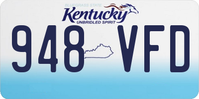 KY license plate 948VFD