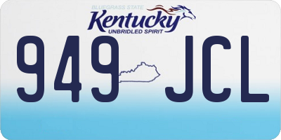 KY license plate 949JCL