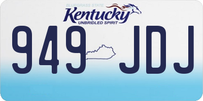 KY license plate 949JDJ