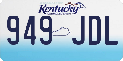 KY license plate 949JDL
