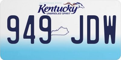 KY license plate 949JDW