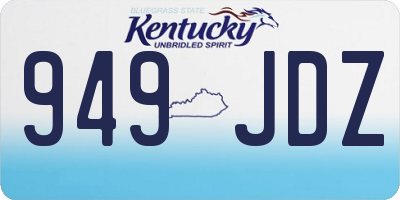 KY license plate 949JDZ