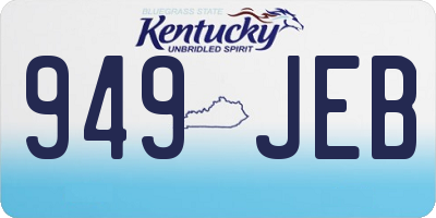 KY license plate 949JEB