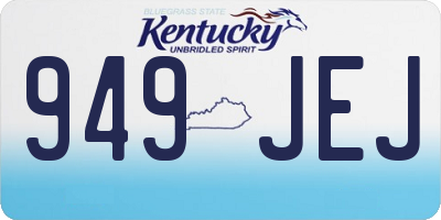 KY license plate 949JEJ