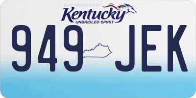 KY license plate 949JEK