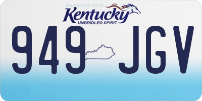 KY license plate 949JGV