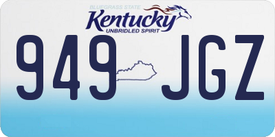 KY license plate 949JGZ