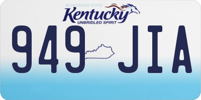 KY license plate 949JIA