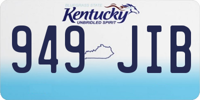 KY license plate 949JIB