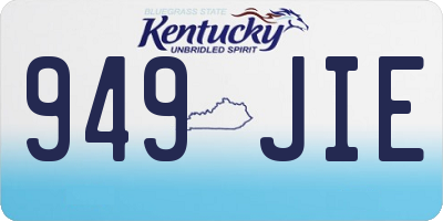 KY license plate 949JIE