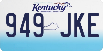 KY license plate 949JKE