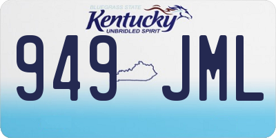 KY license plate 949JML