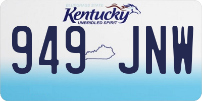 KY license plate 949JNW