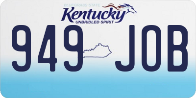 KY license plate 949JOB