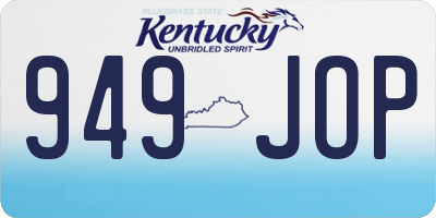 KY license plate 949JOP