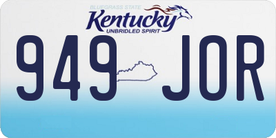 KY license plate 949JOR