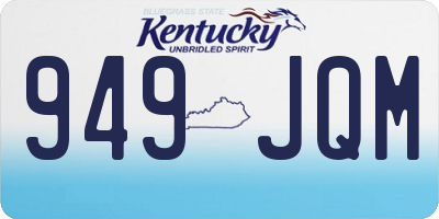 KY license plate 949JQM