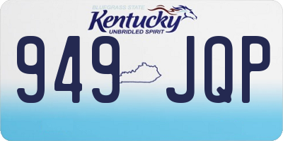 KY license plate 949JQP