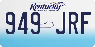 KY license plate 949JRF