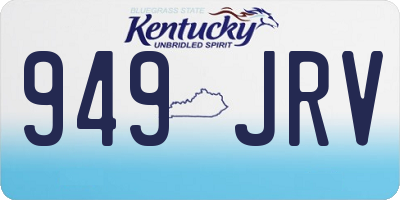 KY license plate 949JRV