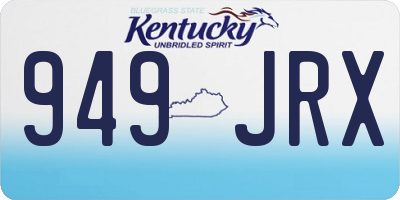 KY license plate 949JRX