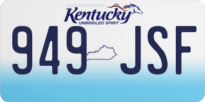 KY license plate 949JSF