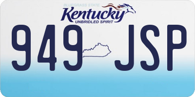 KY license plate 949JSP