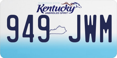 KY license plate 949JWM