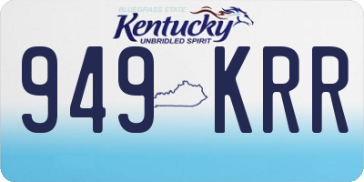 KY license plate 949KRR