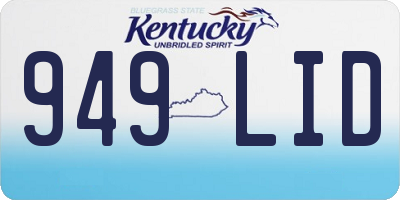 KY license plate 949LID