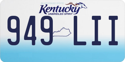 KY license plate 949LII