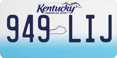 KY license plate 949LIJ