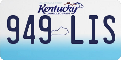 KY license plate 949LIS