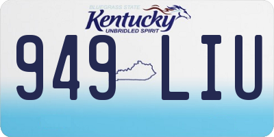 KY license plate 949LIU