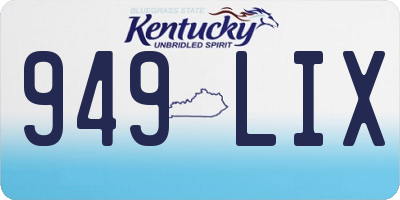 KY license plate 949LIX