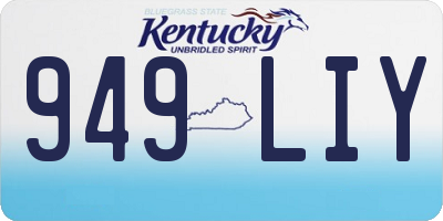 KY license plate 949LIY
